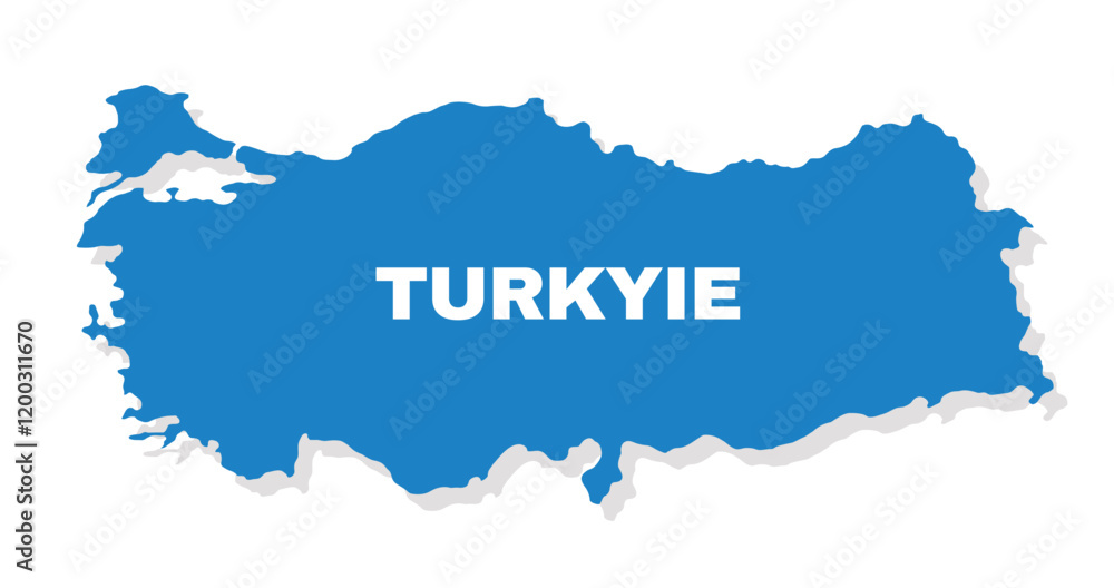 Turkiye simple flat vector illustration map Stock Vector | Adobe Stock