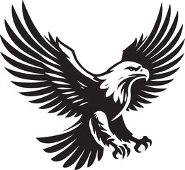 Eagle icon silhouette vector with white background