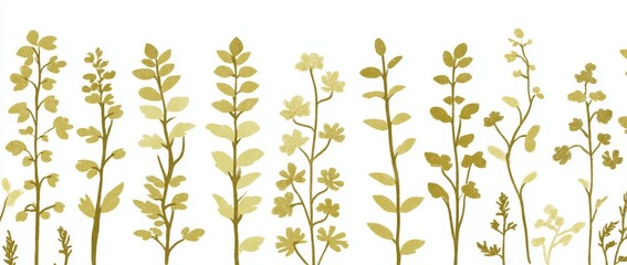 Modern illustration featuring green leaves as a border for a spring-themed design and background
