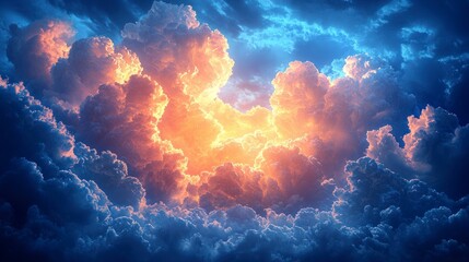 Canvas Print - Sky at dusk with luminous clouds for wallpaper