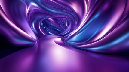 Wall Mural - 3d rendering of purple and blue abstract room background. scene for advertising, technology, showcas