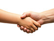 © SuperImages - Family shaking hands. shaking hand on white isolated background.