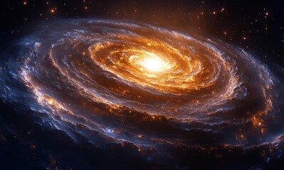 Wall Mural - Stunning View of a Cosmic Spiral Galaxy Illuminated by Bright Stars in a Deep Space Universe