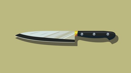 Professional Kitchen Knife Flat Icon for Apps and Web