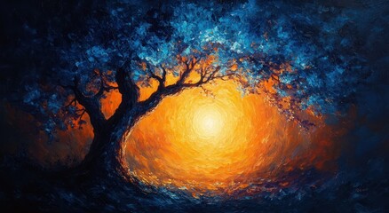 Wall Mural - Vibrant Cosmic Nebula with Stars and Galaxies in Deep Space