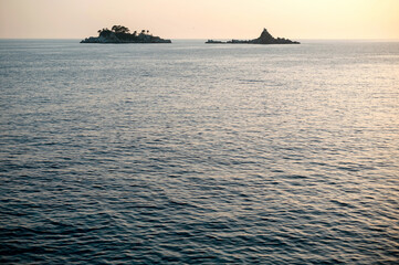 Wall Mural - Sunset Seascape with Distant Islands