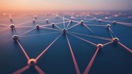 Abstract network connection nodes and lines.