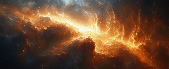Wall Mural - Cosmic nebula swirling in vibrant galaxy filled with bright stars and celestial beauty