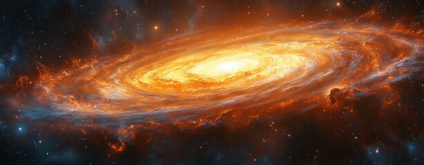Wall Mural - spiral galaxy and stars in a cosmic view of the universe