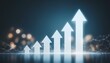 © Jose - progress or development concept, Business growth, investment profit increase, arrow graph future growth plans, growing sales and revenue, minimalist tech