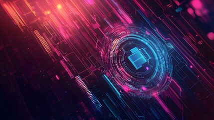 abstract digital technology futuristic glowing interface design