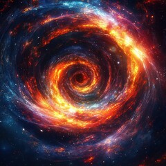 Wall Mural - cosmic spiral formation outer space digital art vibrant colors abstract view celestial concept
