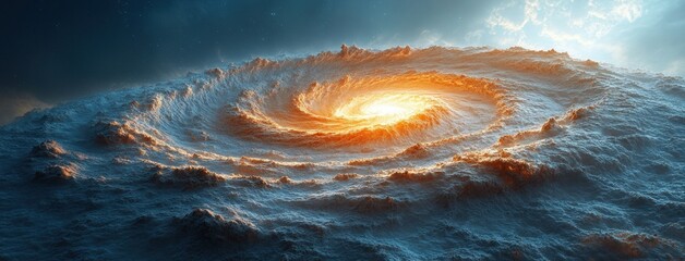 Wall Mural - vibrant spiral galaxy illuminated by central star in surreal space