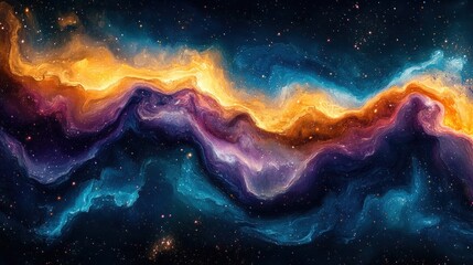 Wall Mural - vibrant galaxy with swirling colors and ethereal glow in cosmic landscape