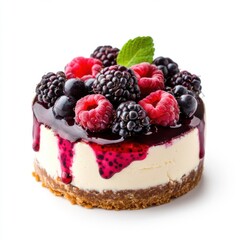 Wall Mural - Raw Vegan Cheesecake with Fresh Berries