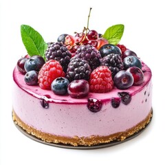 Wall Mural - Raw Vegan Cheesecake with Fresh Berries