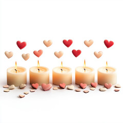 Poster - candle flame border, isolated on white background