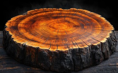 Close-up of Tree Rings Detailed Wood Slice Natural Light