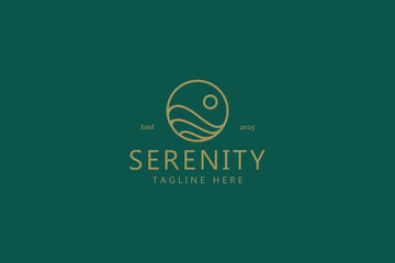 Wall Mural - Elegant Modern Logo Symbolizes Tranquility, Serenity and Freshness