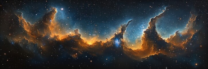 Wall Mural - vibrant cosmic landscape with nebulae and stars in the galaxy