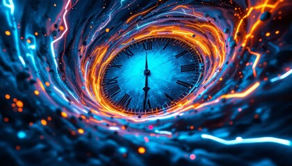 Wall Mural - time vortex, time travel, time portal concept. abstract time warp, time machine.