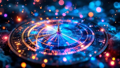 Wall Mural - futuristic clock, time, technology, innovation, abstract