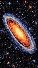 Sticker - cosmic spiral galaxy, stellar formation, deep space, background stars, science education