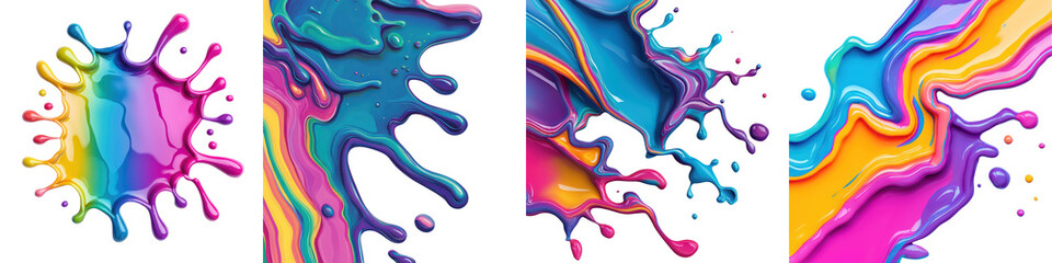 Wall Mural - captivating abstract fluid art composition featuring a dynamic blend of vibrant colors flowing shape