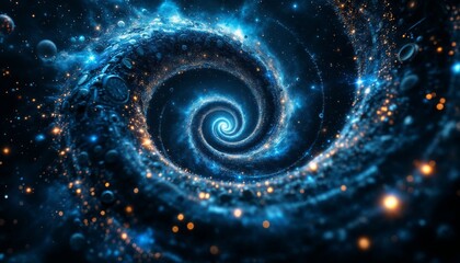 Wall Mural - spiral galaxy in deep space with stars. concept of astronomy, science, and exploration.
