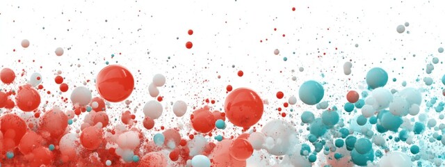 Wall Mural - Abstract Colorful Bubbles: A Symphony of Red, Teal, and White