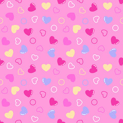 Wall Mural - seamless pattern with hearts