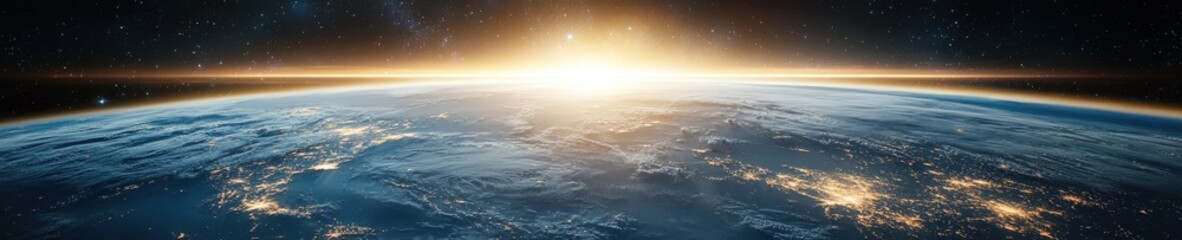 Wall Mural - stunning view of earth from space at sunrise