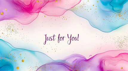 Aufkleber - Colorful abstract design featuring the phrase Just for You with vibrant pink and blue accents