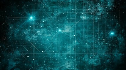 Wall Mural - abstract digital network data connections teal background