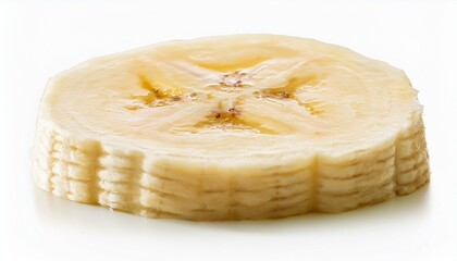 Canvas Print - Close-up of a perfectly ripe banana slice.