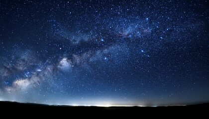 Majestic night sky with the Milky Way galaxy shining brightly.