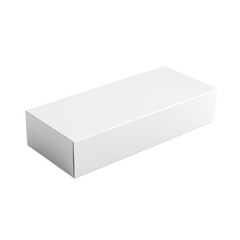 Aufkleber - The image shows a simple, blank white rectangular cardboard box on a white background, suitable for product packaging mockups.