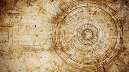 Wall Mural - Antique Celestial Chart Circular Cosmic Design