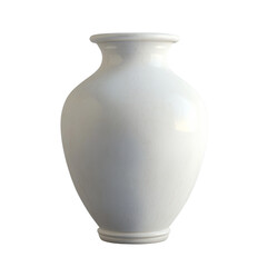 Fototapete - A simple yet elegant white ceramic vase stands on a light gray background showcasing its clean lines and smooth texture.
