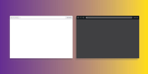 Wall Mural - blank browser windows. browser mockups. light mode dan dark mode