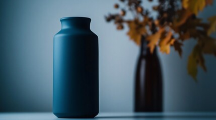 Wall Mural - Teal Vase Still Life with Autumnal Branches