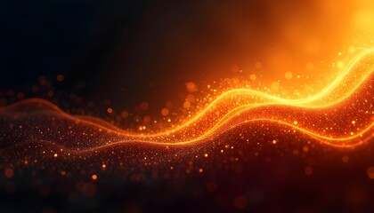 Aufkleber - Abstract background with black, brown, red, amber, yellow, gold, and white. Gradient blend with fluid blur, grain texture, and glowing neon effect. Dynamic wave lines add motion