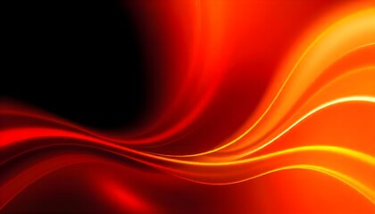 Aufkleber - Abstract background with black, brown, red, amber, yellow, gold, and white. Gradient blend with fluid blur, grain texture, and glowing neon effect. Dynamic wave lines add motion