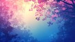 © nurissetiabudi - Colorful Gradient Spring Background with Floral Silhouettes