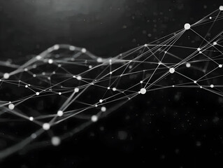 Wall Mural - abstract 3d network structure forms complex connections with nodes and lines dynamically.