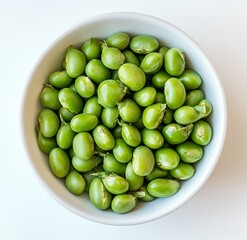 Wall Mural - Bowl of fresh, shelled green peas.