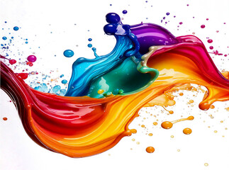 Wall Mural - Colorful paint splashes isolated on transparent background, part 27