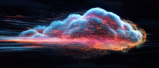 Wall Mural - High-Speed Cloud Computing: Data Flow in the Digital Age