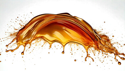 Wall Mural - Golden splash of liquid gold isolated on transparent background, part 8