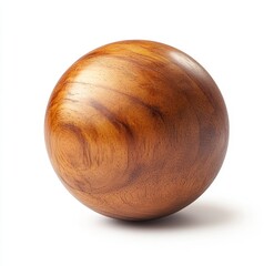 Wall Mural - Polished wooden sphere on white background. (3)